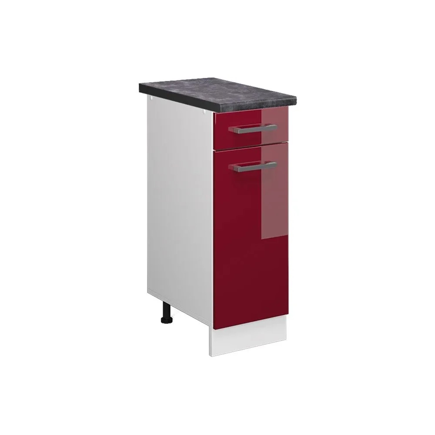 Vicco Küchenunterschrank R-Line Rot Hochglanz 30 x 82 AP Anthrazit