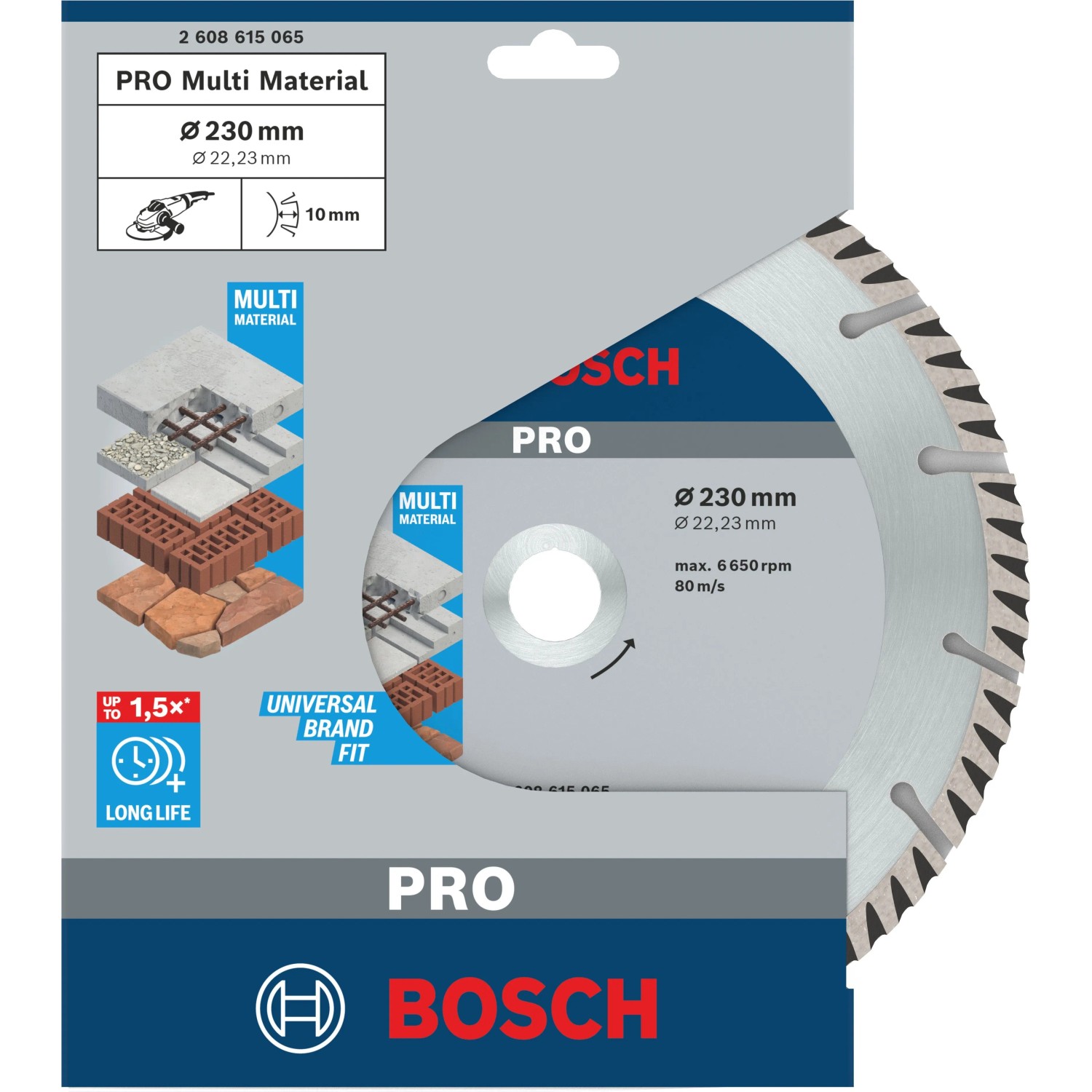 Bosch Diamant-Trennscheibe 230 mm für Winkelschleifer, in Verpackung. Zum Schneiden von Beton und Mauerwerk.