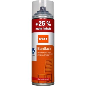 OBI Buntlack Spray RAL 7016 Anthrazit hochglänzend, 500ml Dose.
