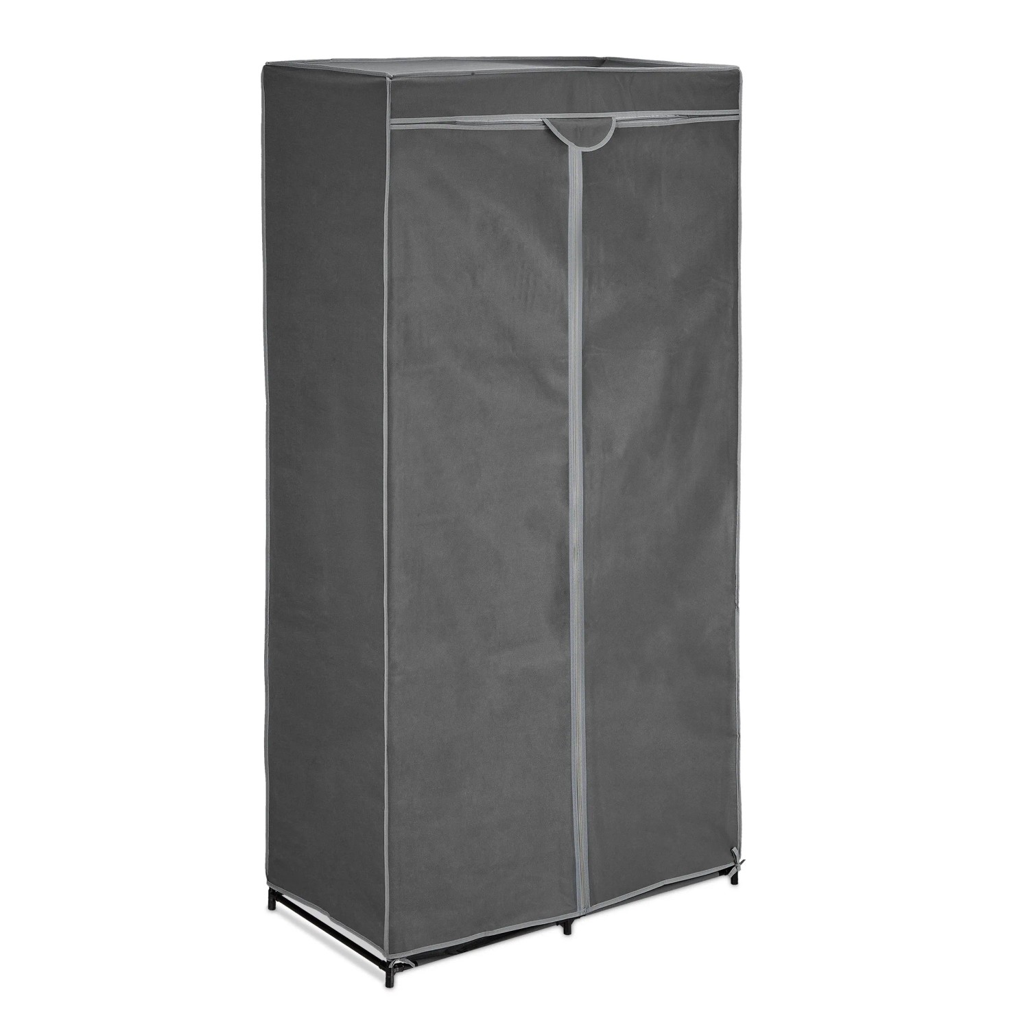 Relaxdays Stoffschrank Eisen Vliesstoff Anthrazit Geschlossen 170 cm x 90 cm x 45 cm 2,2 kg