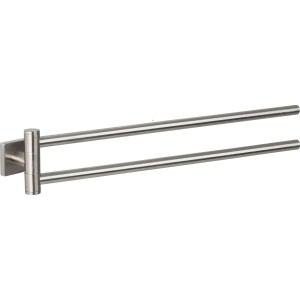 Spirella Handtuchhalter Nyo-Steel, 2-armig, Edelstahl gebürstet, schwenkbar, 50 cm.