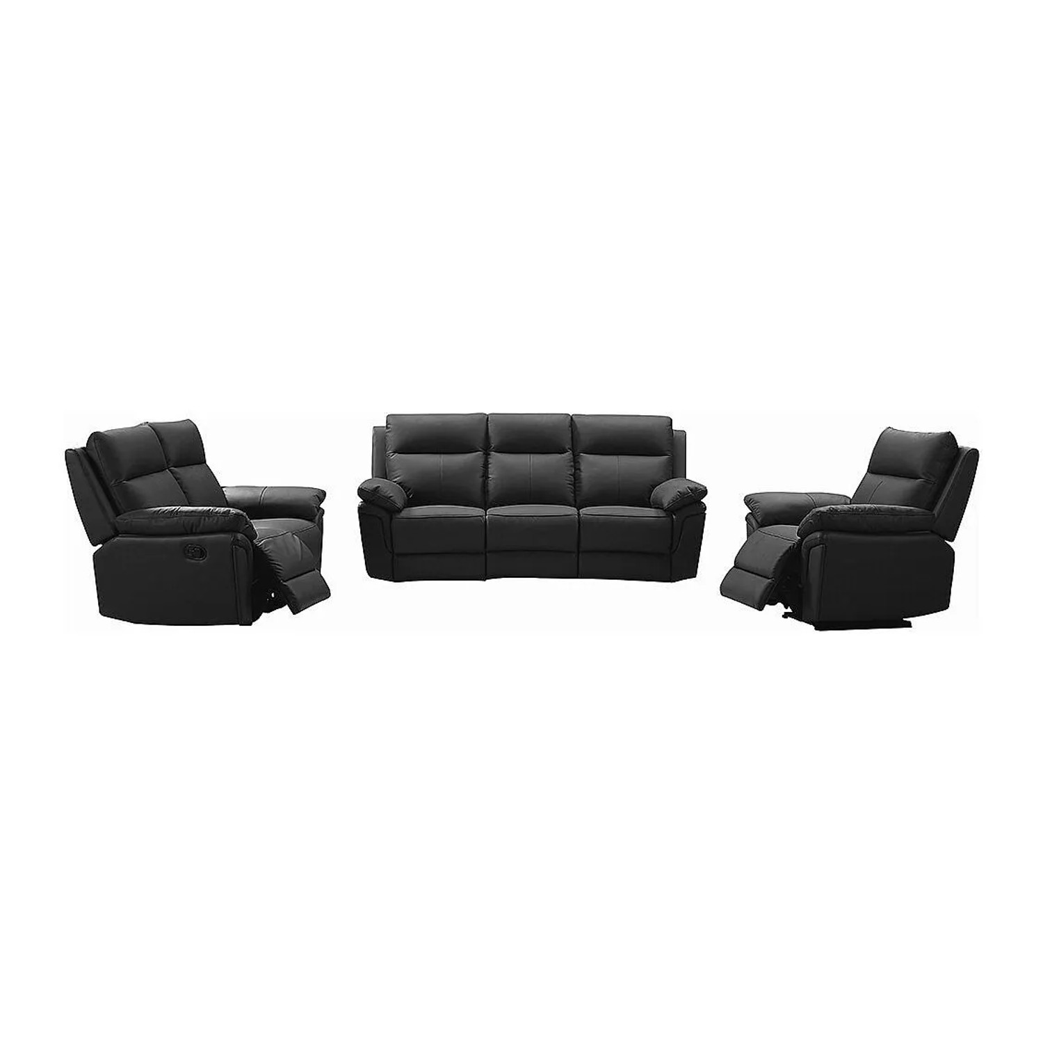 Vente-unique Couchgarnitur Mit Sessel Pakita Schwarz 153 cm  208 cm  98 cm