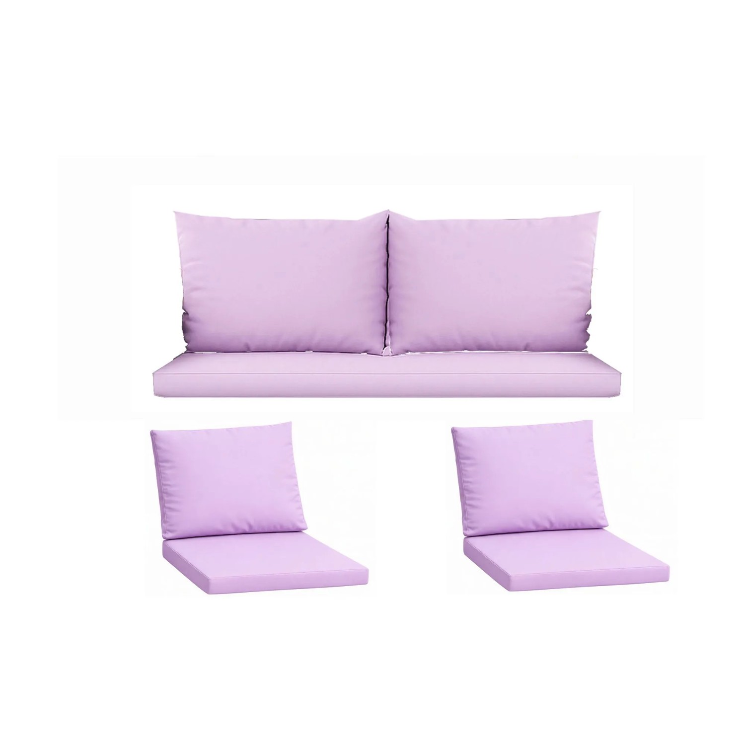 Setgarden Komfort Set Gartenloungekissen aus Technorattan-Möbel Kissen für Sofa 110x50 cm + Sessel 1tlg Purple