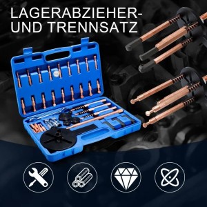 CCLIFE 36 in 1 3-Klauen Lagerabzieher Set Sackloch Lager Innenlager Abzieher Zwei Demontagemethoden mit Hakenbacken und Kugelkop