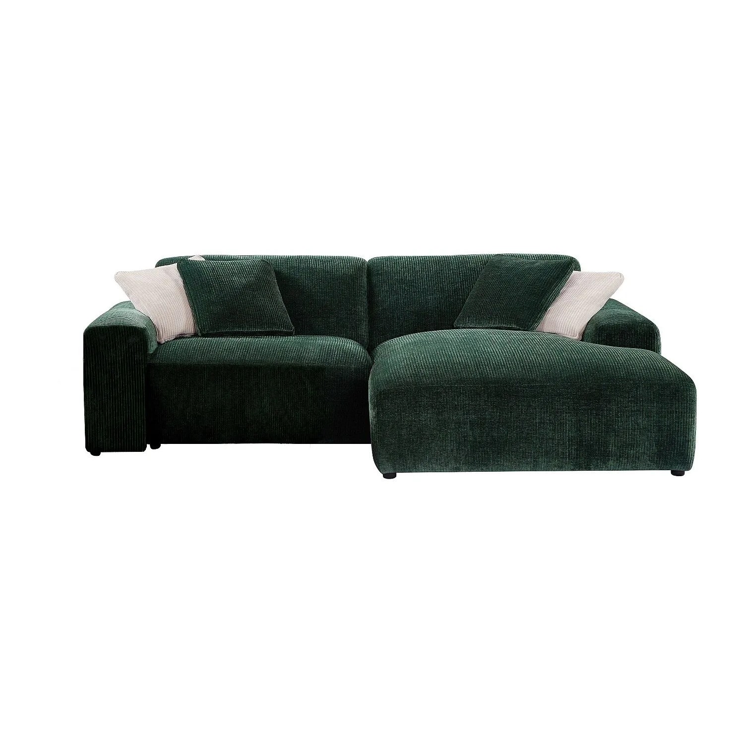 Vente-unique Sofa Ohne Schlafmöglichkeit Tirono Tannengrün 254 cm