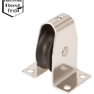 Conacord Stehblock, 42 mm, Edelstahl mit schwarzer Kunststoffrolle für vielseitige Anwendungen.