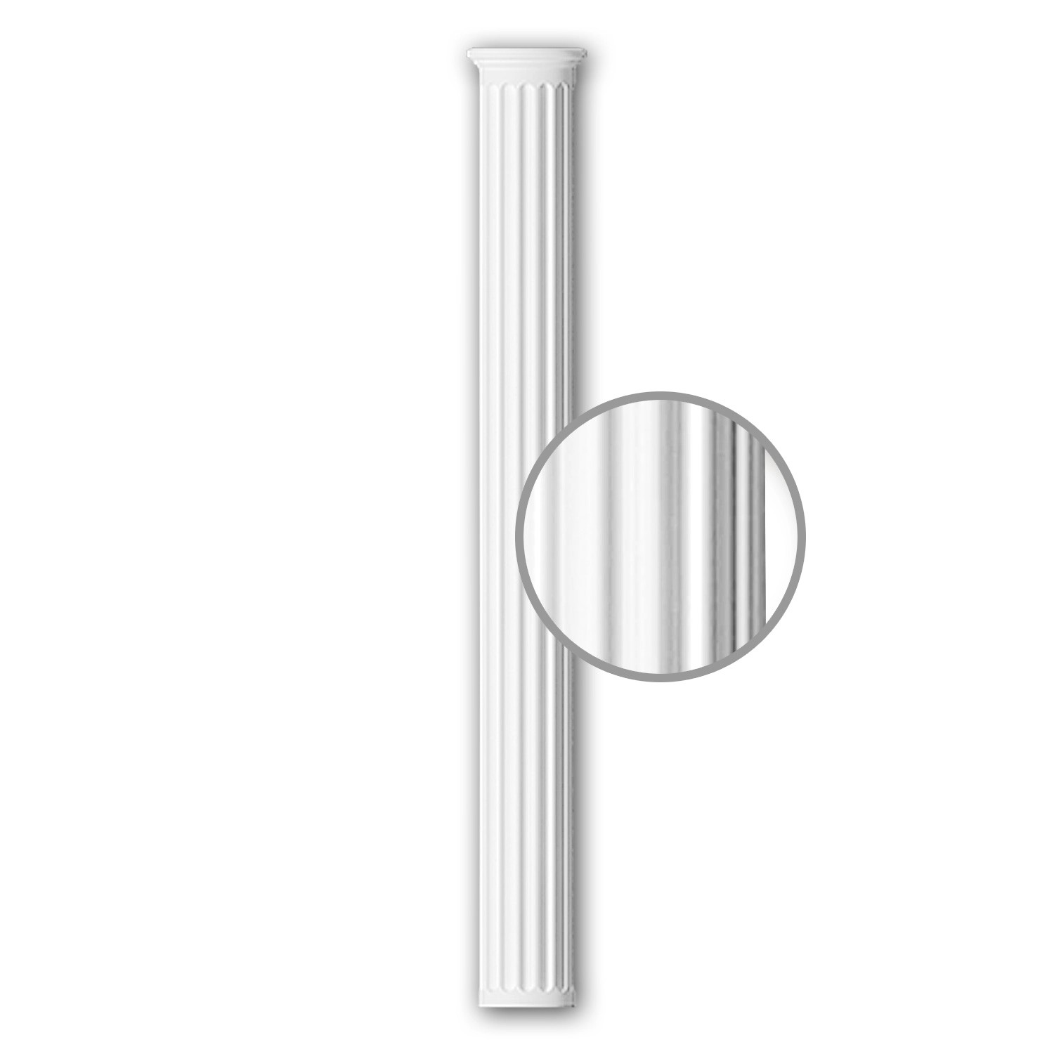 PROFHOME 116011 Halbsäulen Schaft Säule Zierelement Stuckdekor 25,0 cm x 234,5 cm x 12,5 cm Weiß