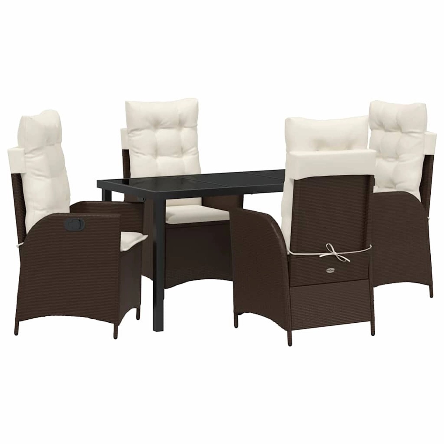 vidaXL Garten Essgruppe 5-Tlg Braun Poly Rattan 3380493 günstig online kaufen