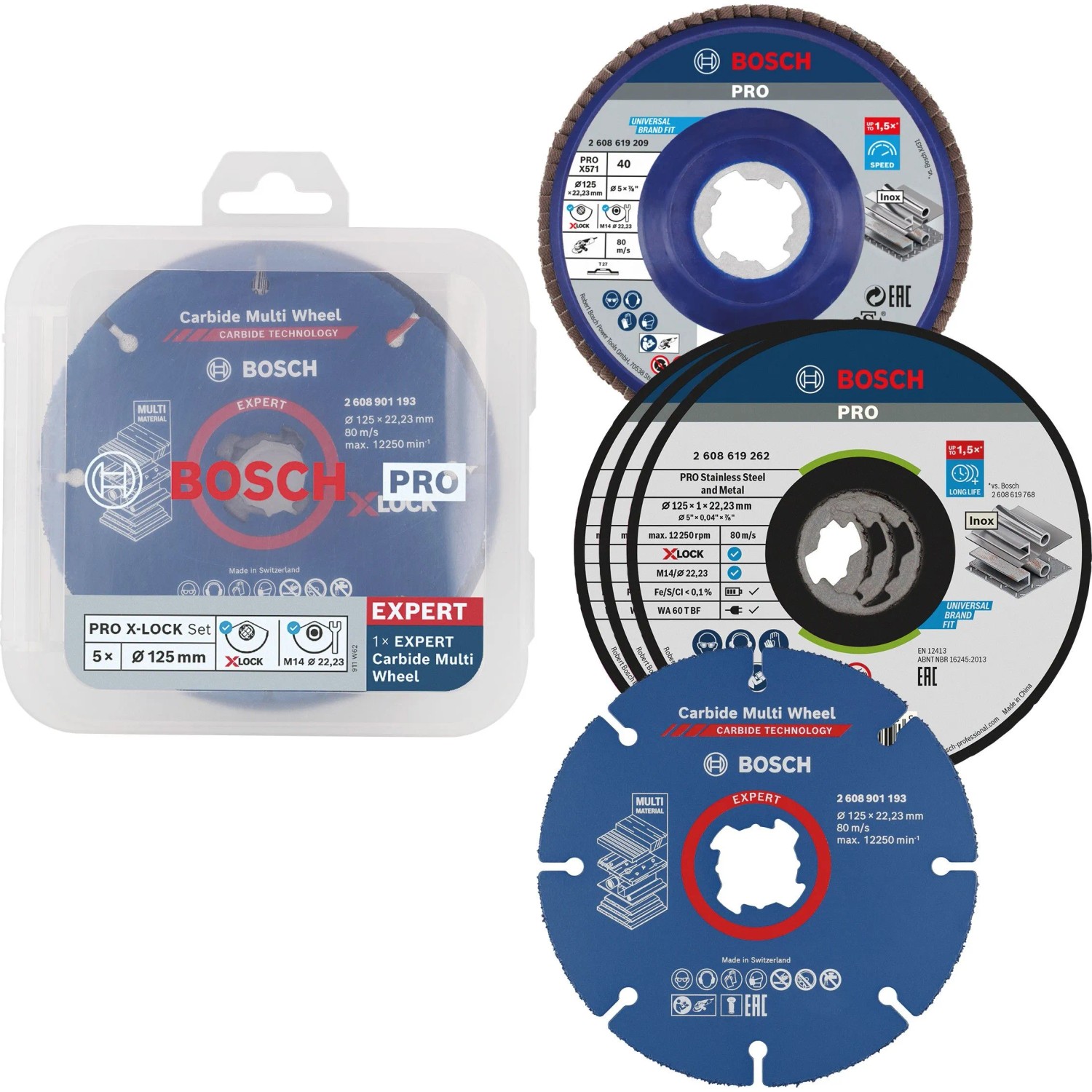 Bosch Trenn- und Fächerschleifscheiben-Set X-Lock 125 mm CMW