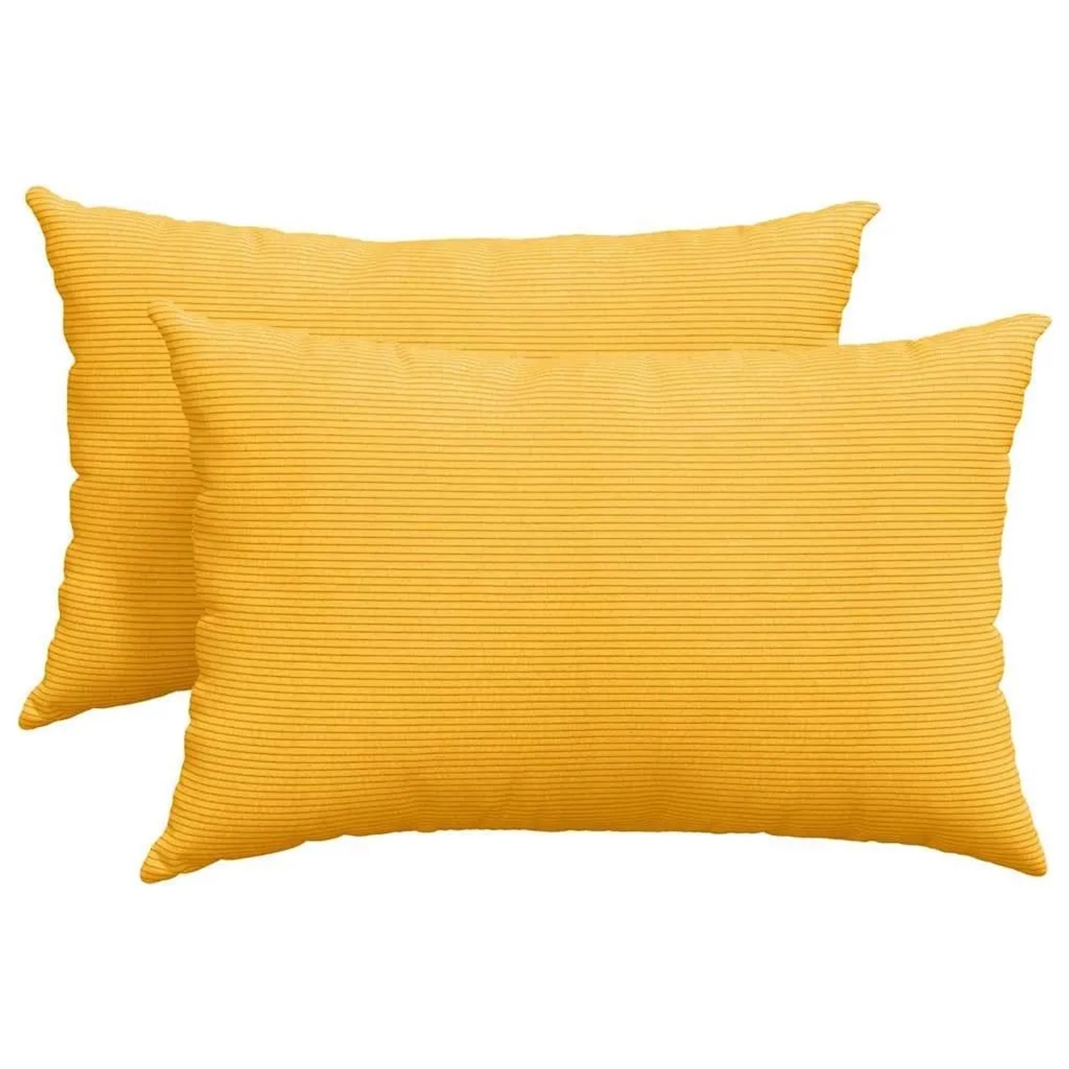 vidaXL Sofakissen 2 Stück Helles Gelb 60 x 40 cm Cordstoff 42013694