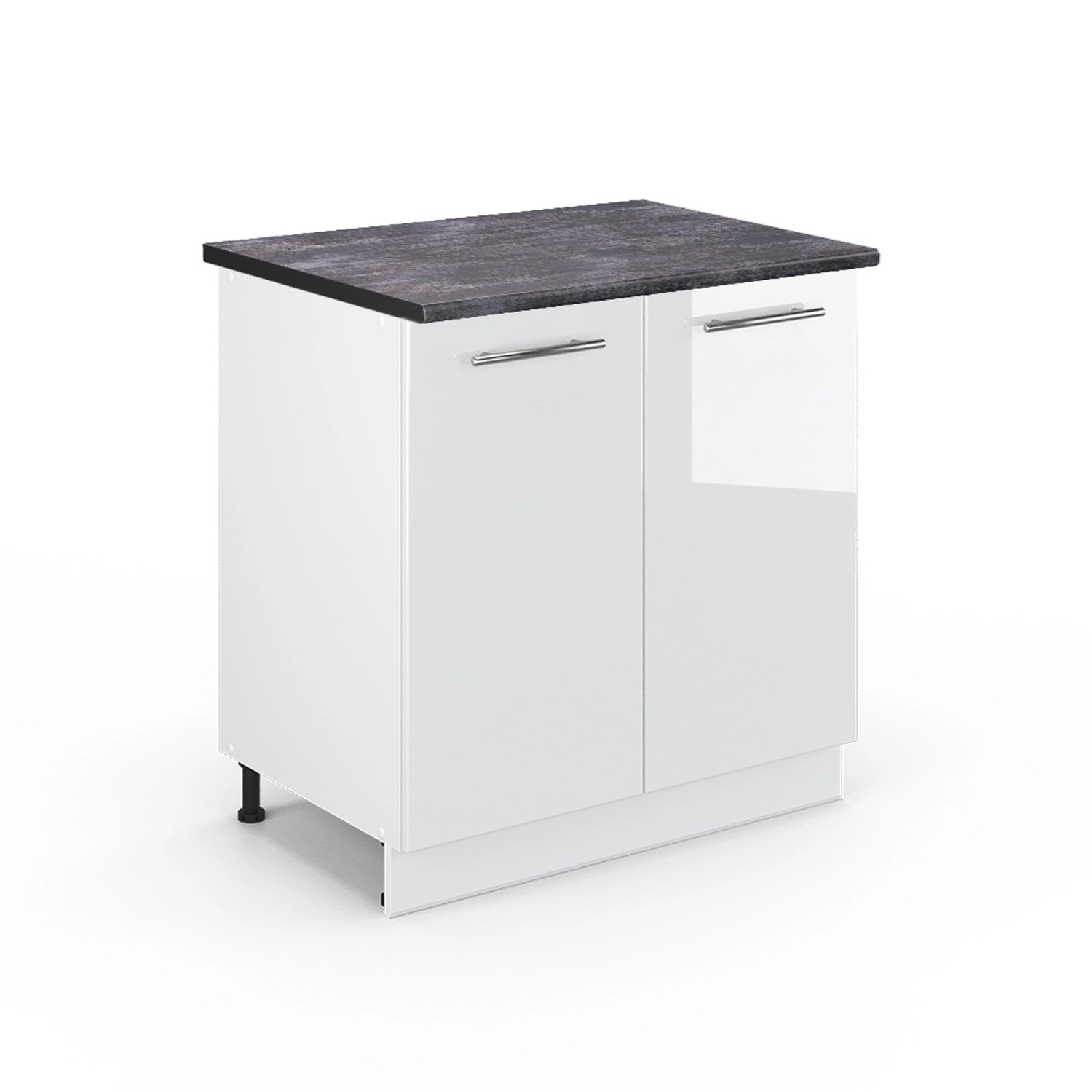 Vicco Spülenunterschrank Fame-Line Weiß Hochglanz/Weiß 80 cm mit Regal AP A günstig online kaufen