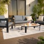4-teilige Lounge-Gruppe Sorreno in Anthrazit/Weiß für Garten, Terrasse oder Balkon.