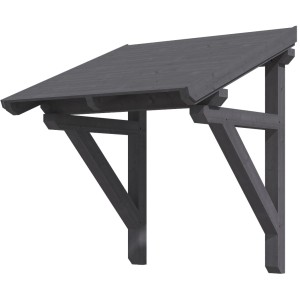 Skan Holz Vordach Potsdam 1, schiefergrau lasiert, 176x156cm, aus Konstruktionsvollholz.
