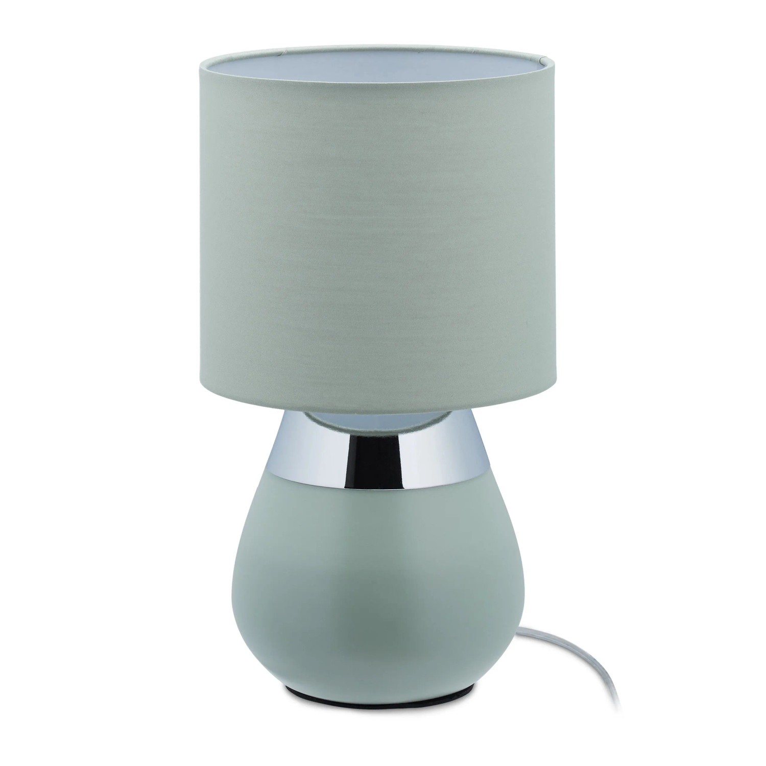 Relaxdays Nachttischlampe Eisen Stoff Grün Touch 32 cm x 18 cm 0,7 kg