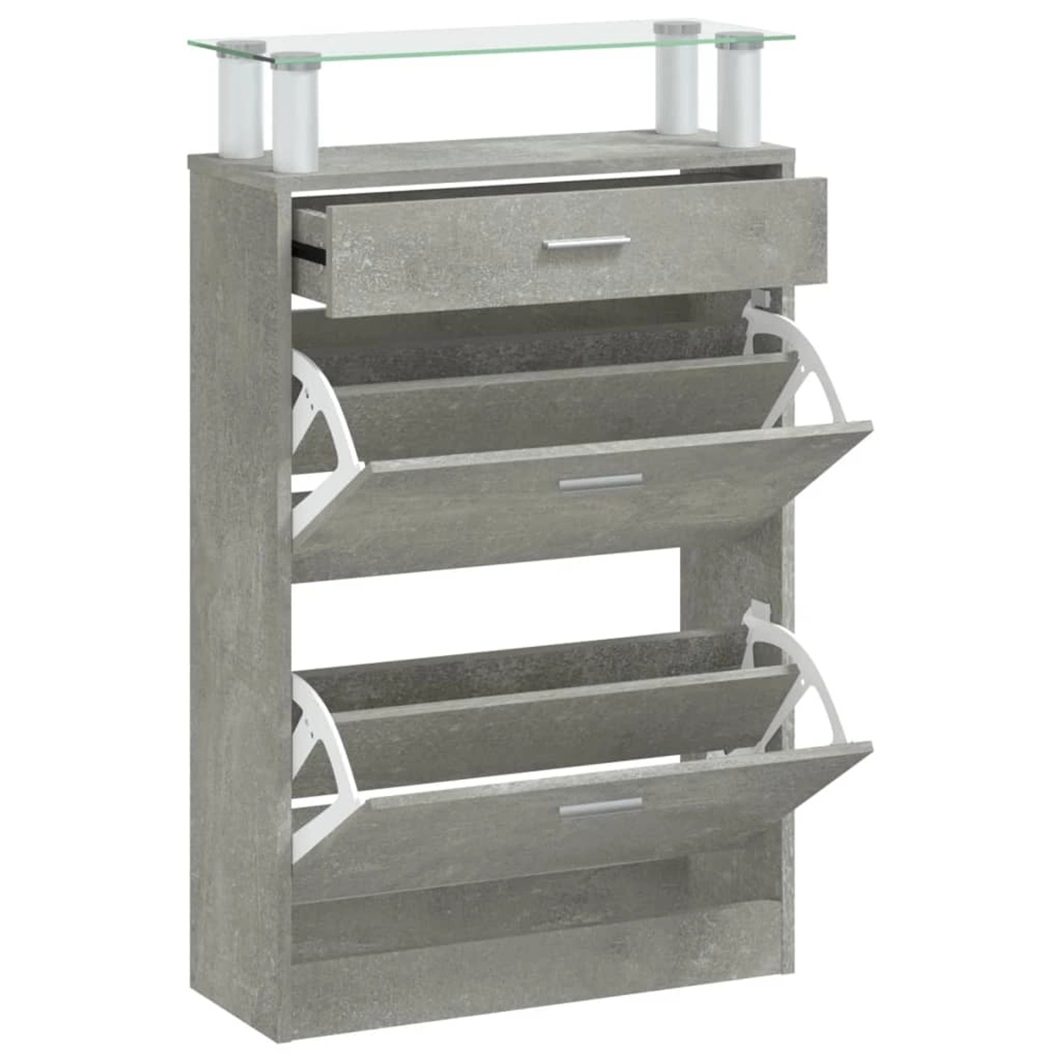 vidaXL Schuhschrank Betongrau 63x24x104 cm Holzwerkstoff 342565 günstig online kaufen