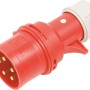 Roter 5-poliger CEE Stecker (32A, IP44) von PCE für Elektroverbindungen.