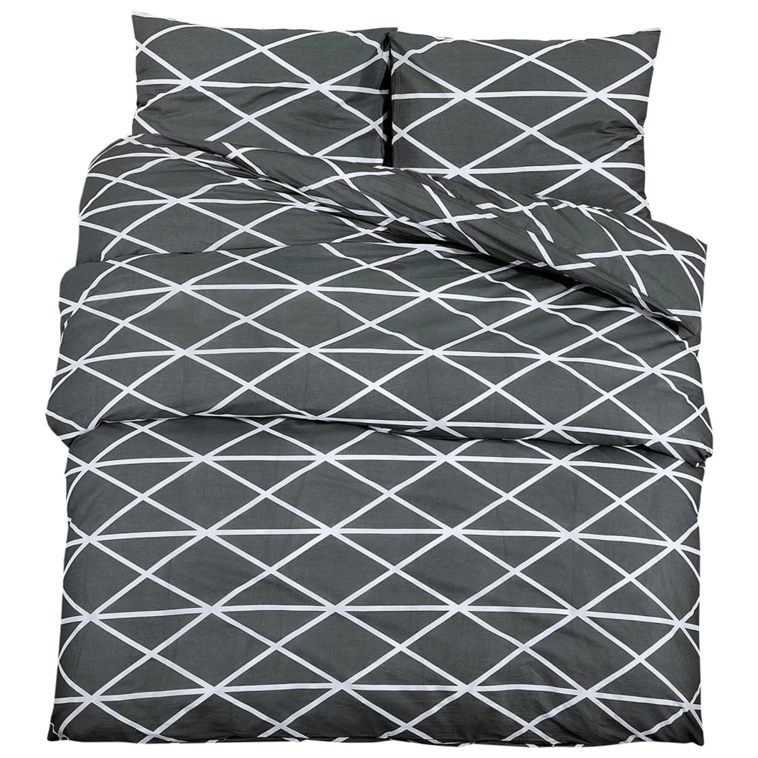 vidaXL Bettwäsche-Set Grau 200x200 cm Baumwolle 136059 günstig online kaufen