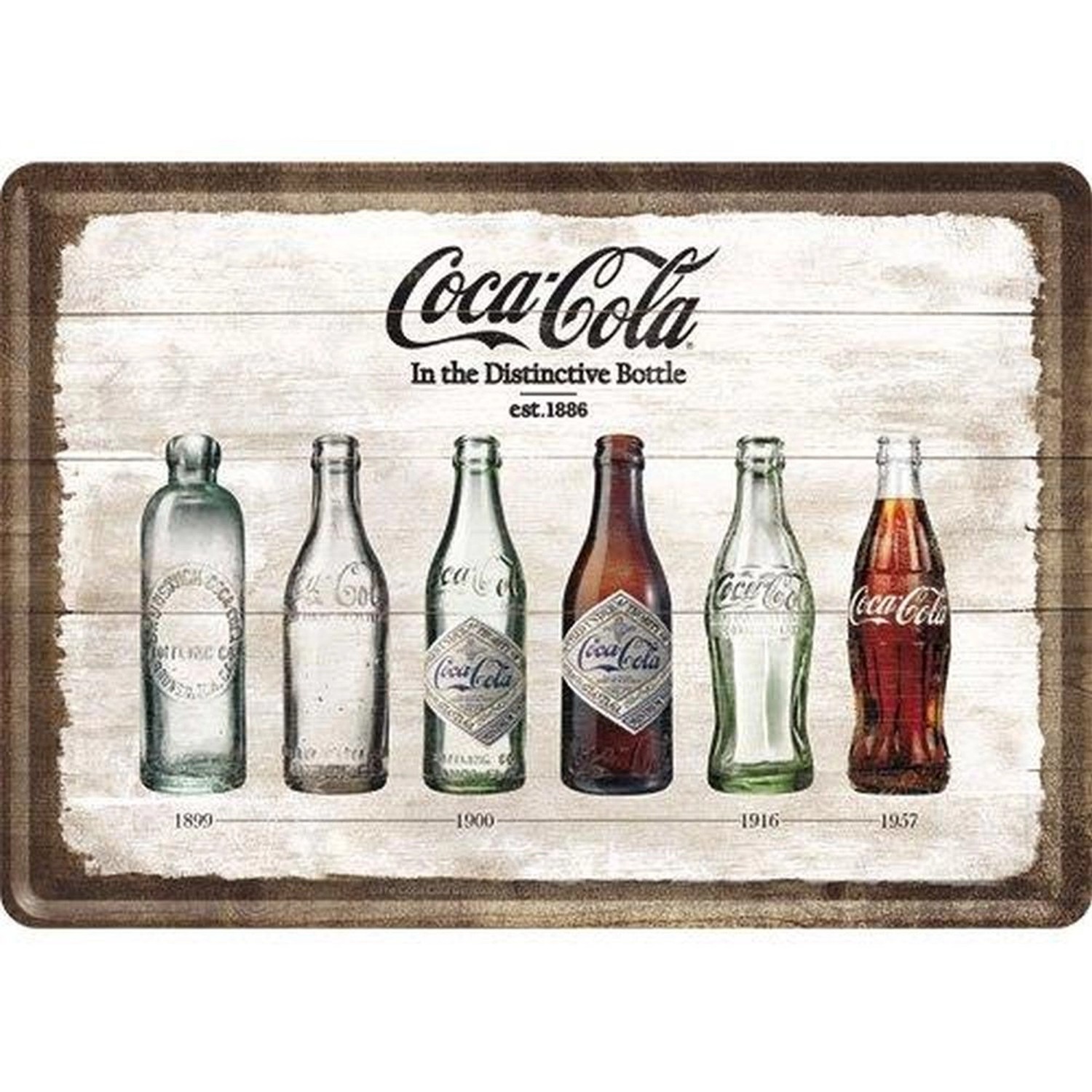 Nostalgic-Art Blechpostkarte - Coca-Cola - Bottle Timeline günstig online kaufen