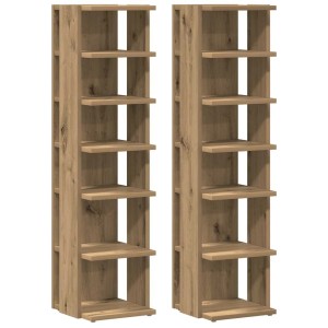 vidaXL Schuhschränke 2 Stk Artisan-Eiche 28x27x102 cm Holzwerkstoff 856667