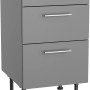 Optifit Unterschrank Mats825, 50 cm, Basaltgrau mit 3 Auszügen und Edelstahlgriffen.