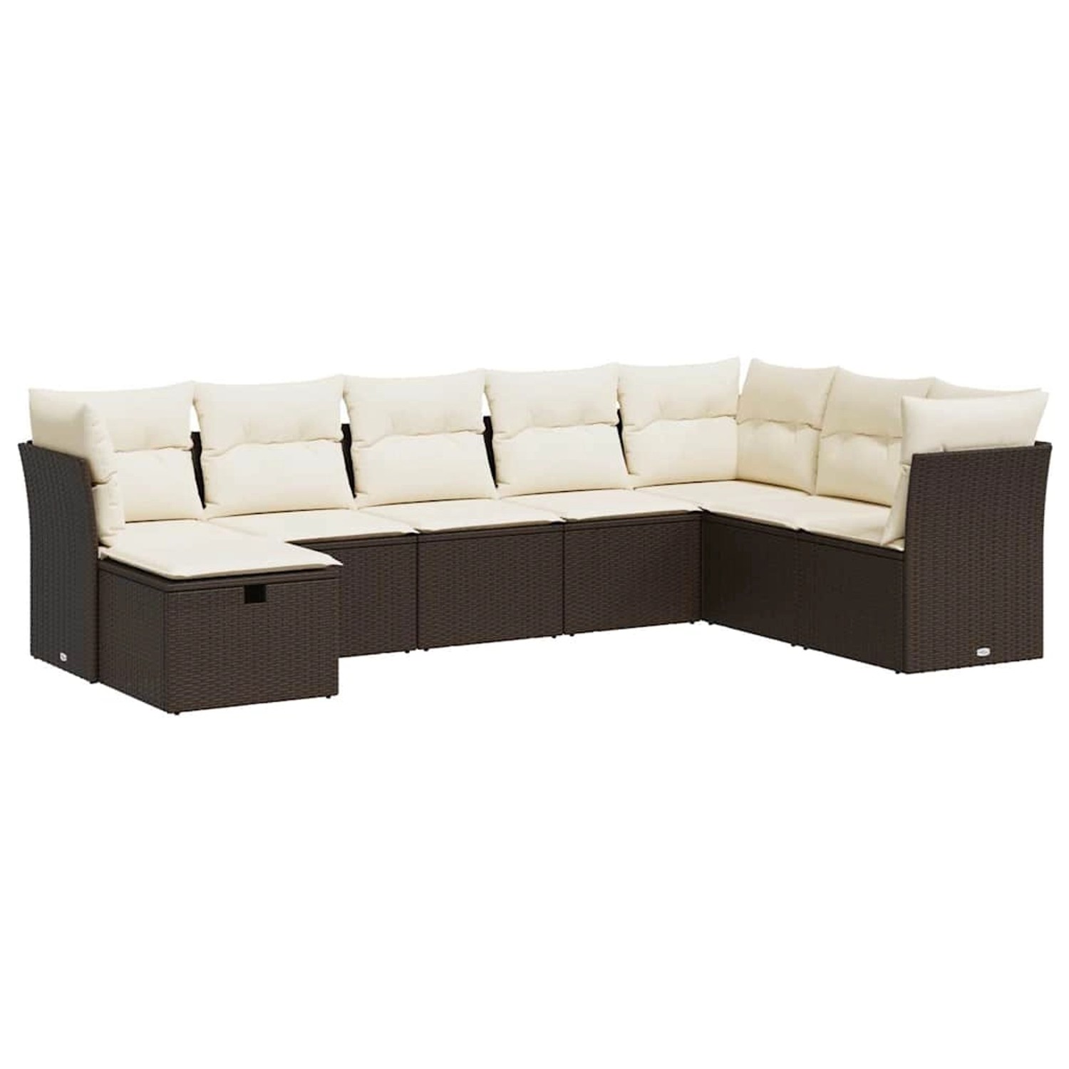 vidaXL 8-Tlg Garten-Sofagarnitur mit Kissen Braun Poly Rattan 3325339 günstig online kaufen