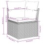 vidaXL Garten-Sofagarnitur, hellgraues Poly Rattan, mit Maßen. Ideal für Terrasse und Garten.