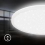 Weißes Brilo LED-Panel Slim Sternenhimmel, neutralweiß, Ø 37,5 cm, mit Sterneneffekt.