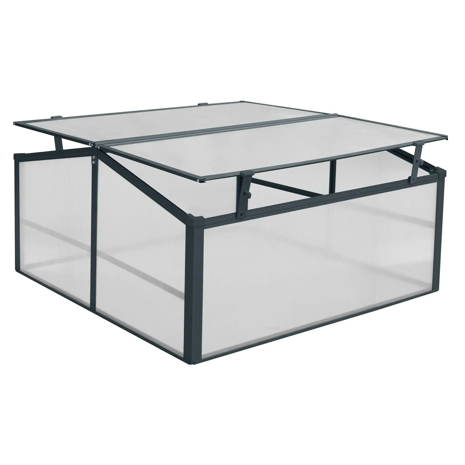 Floraworld Gewächshausaufsatz für Twin-Wall Hochbeet, 87x87x46cm, mit Klappfenster.