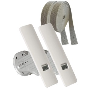 Rollwin 2x Rolladen Gurtwickler Unterputz 165mm bis 185mm Lochabstand Anpassbar Für Mauerkasten Mit Gurtwickler Blende Und 2x 7m Gurt