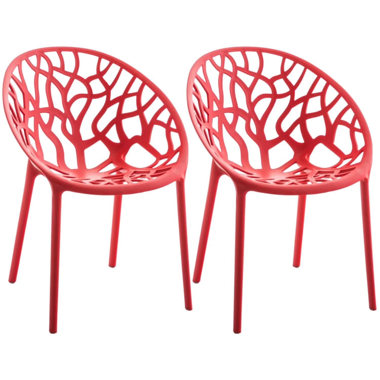 CLP 2er Set Gartenstühle Hope Rot