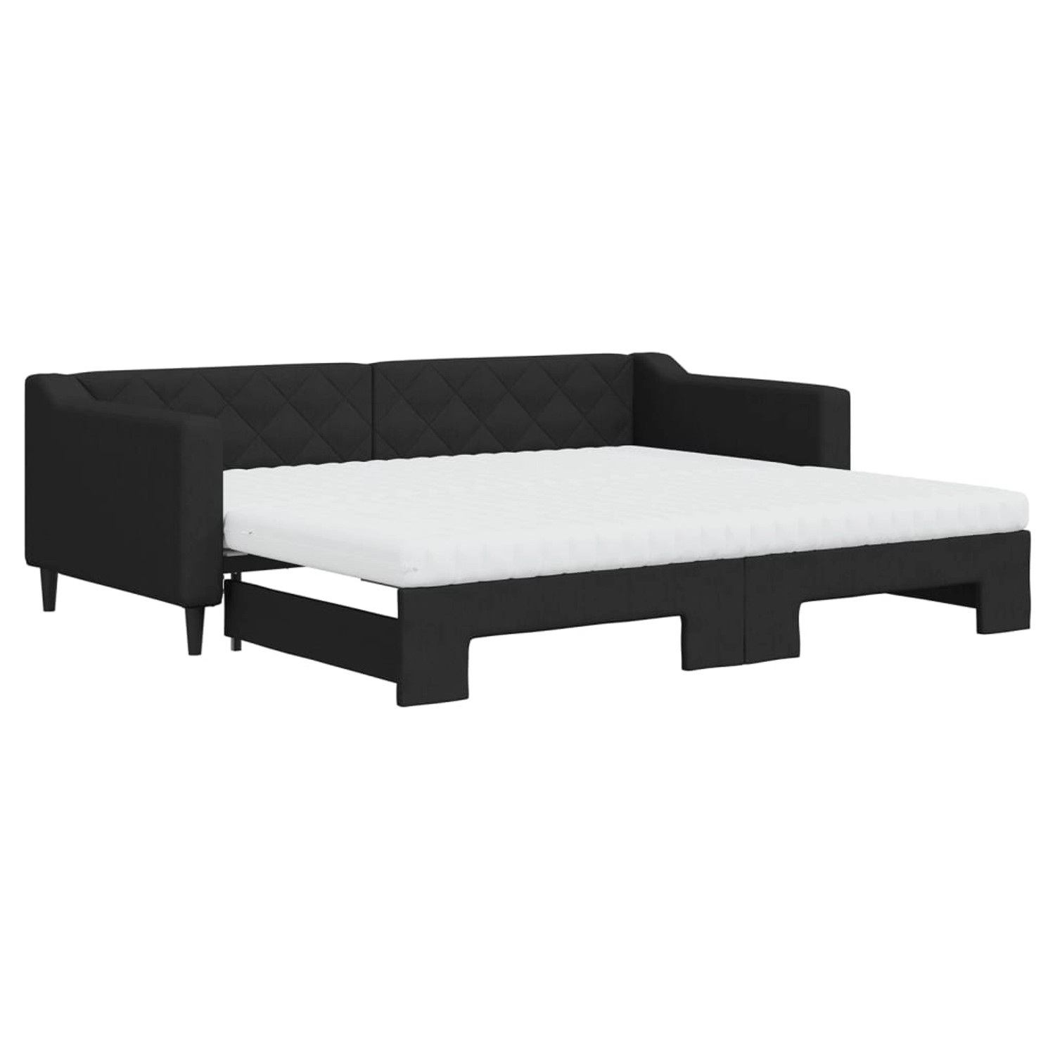 vidaXL Gästebett Gästebett Tagesbett Ausziehbar mit Matratzen Schwarz 90x20 günstig online kaufen