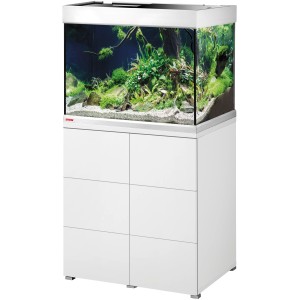 Eheim Aquarium-Kombination Proxima 175 ClassicLED Weiß mit Unterschrank, bepflanzt.