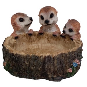 Dekorative Erdmännchen-Tränke (18 cm) für den Garten, gefertigt aus wetterfestem Polyresin.