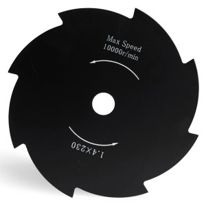 Schwarzes Texas Universal 8-Zahn Messer für Freischneider und Motorsensen.