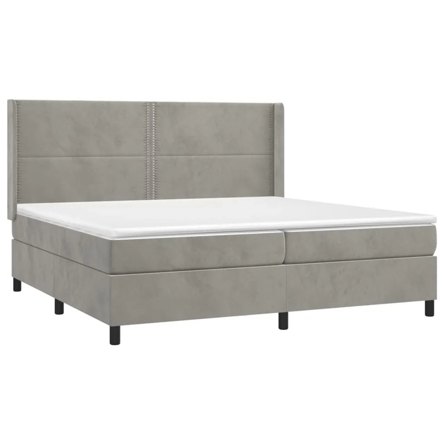 vidaXL Boxspringbett mit Matratze Hellgrau 200x200 cm Samt 3132639 günstig online kaufen