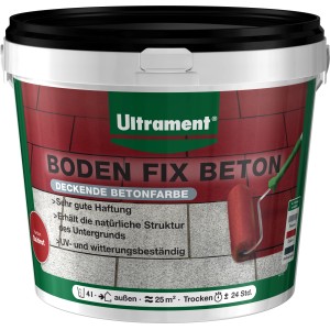 Eimer Ultrament Boden Fix Beton 4 l, oxidrot. Bodenfarbe für Beton- und Pflastersteine.