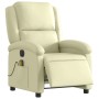 Elektrischer Massagesessel in Creme aus Echtleder von vidaXL für entspannte Stunden.