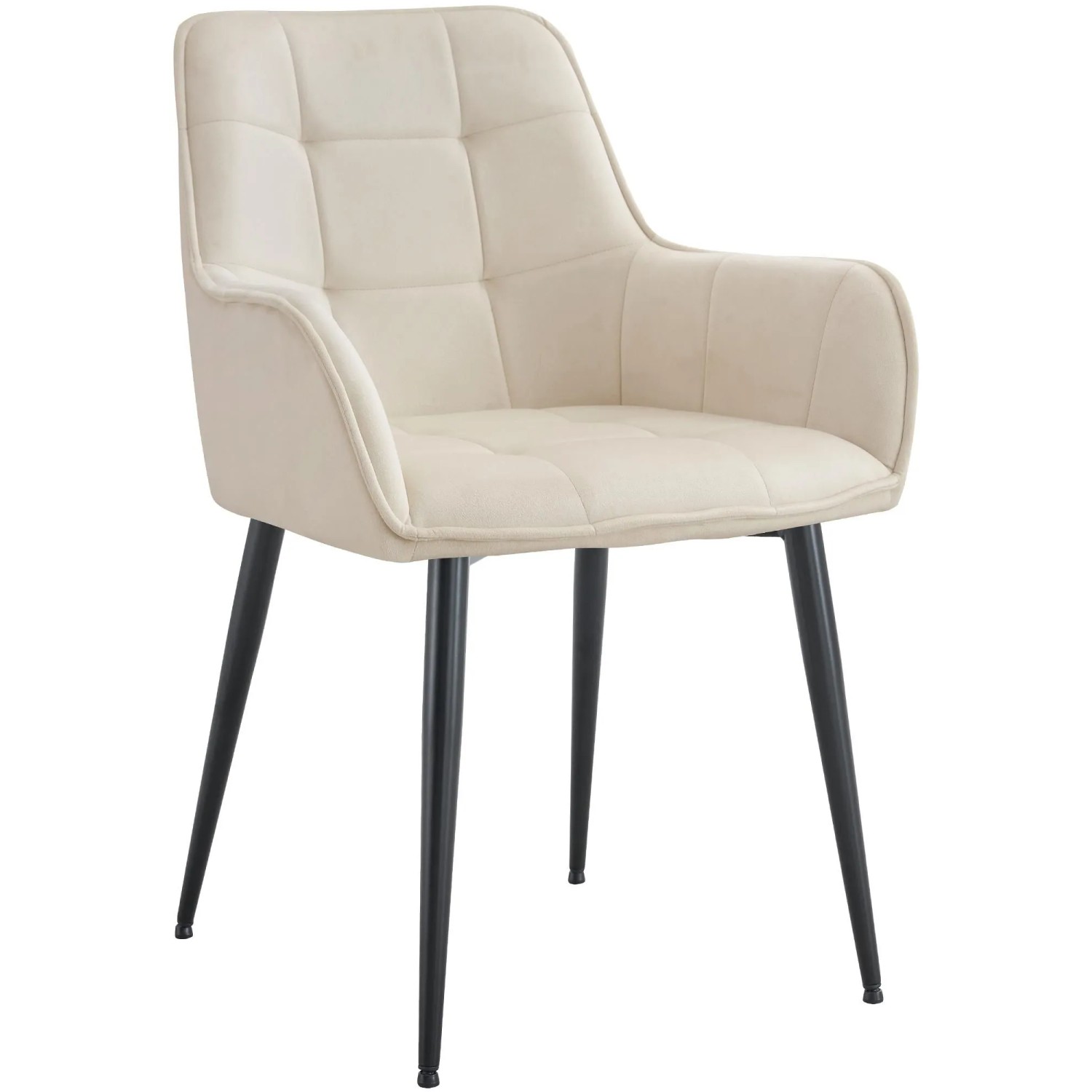 DELUKE Esszimmerstuhl BOKEL Samt Creme 58x62x86cm Essstühle Esszimmerstühle Küchenstühle Wohnzimmerstühle
