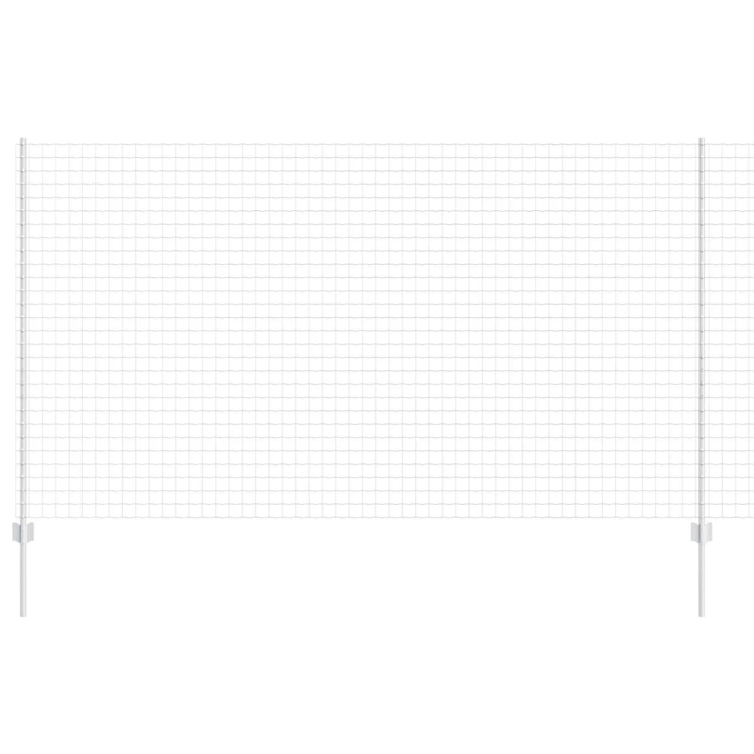 vidaXL Zaun mit Pfosten Silber 1,4 x 10 m Stahl 3336149 günstig online kaufen