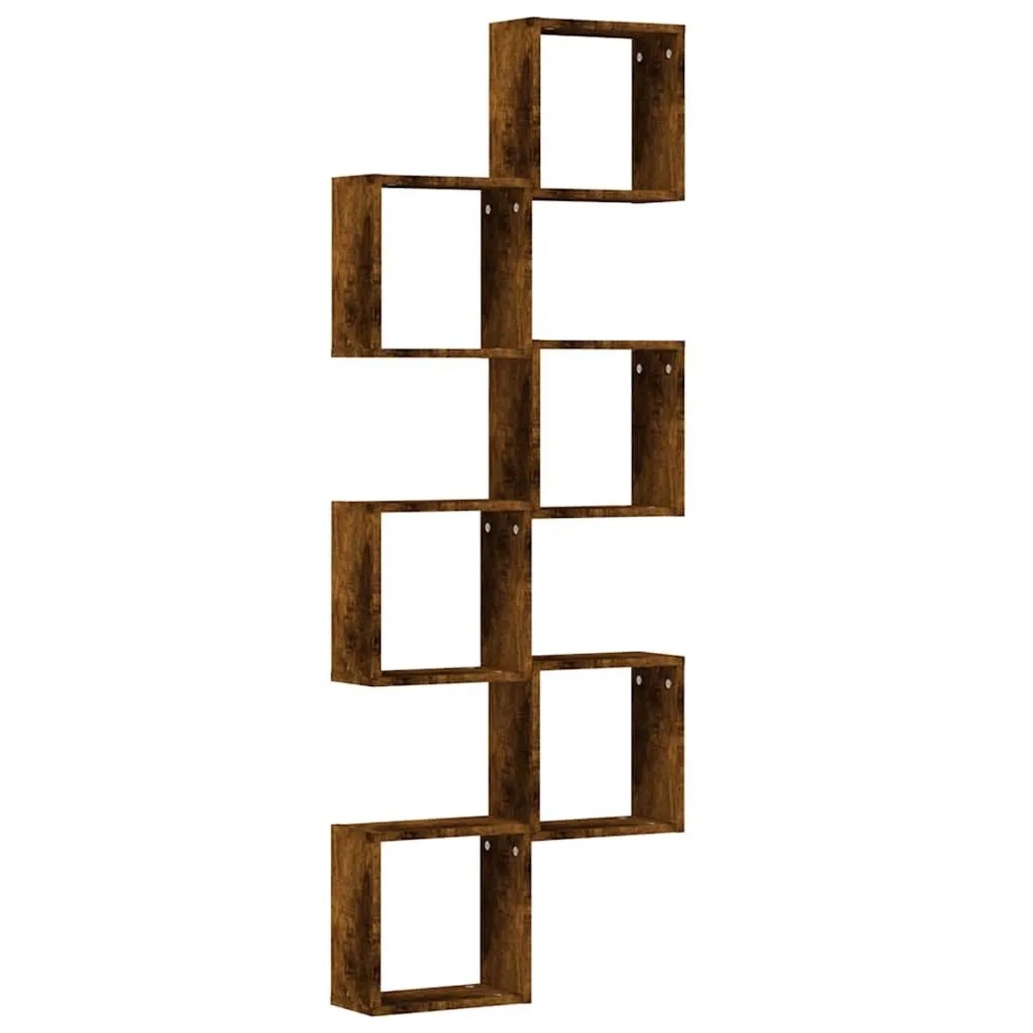 vidaXL Würfelregale, 6 Stk., Räuchereiche, 30x15x30 cm. Wandregal-Set für Wohnzimmer und Büro.