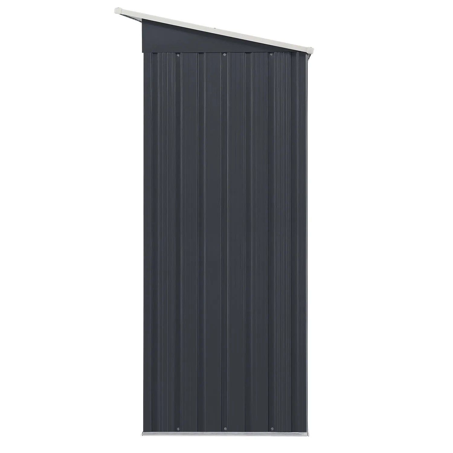 Juskys Metall Gerätehaus S, Pultdach, Anthrazit. Kompakter Geräteschuppen für Garten und Terrasse.
