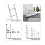 PROREGAL Anlegeleiter mit 8 Sprossen und Traverse für sicheren Stand. Aluminium Leiter.