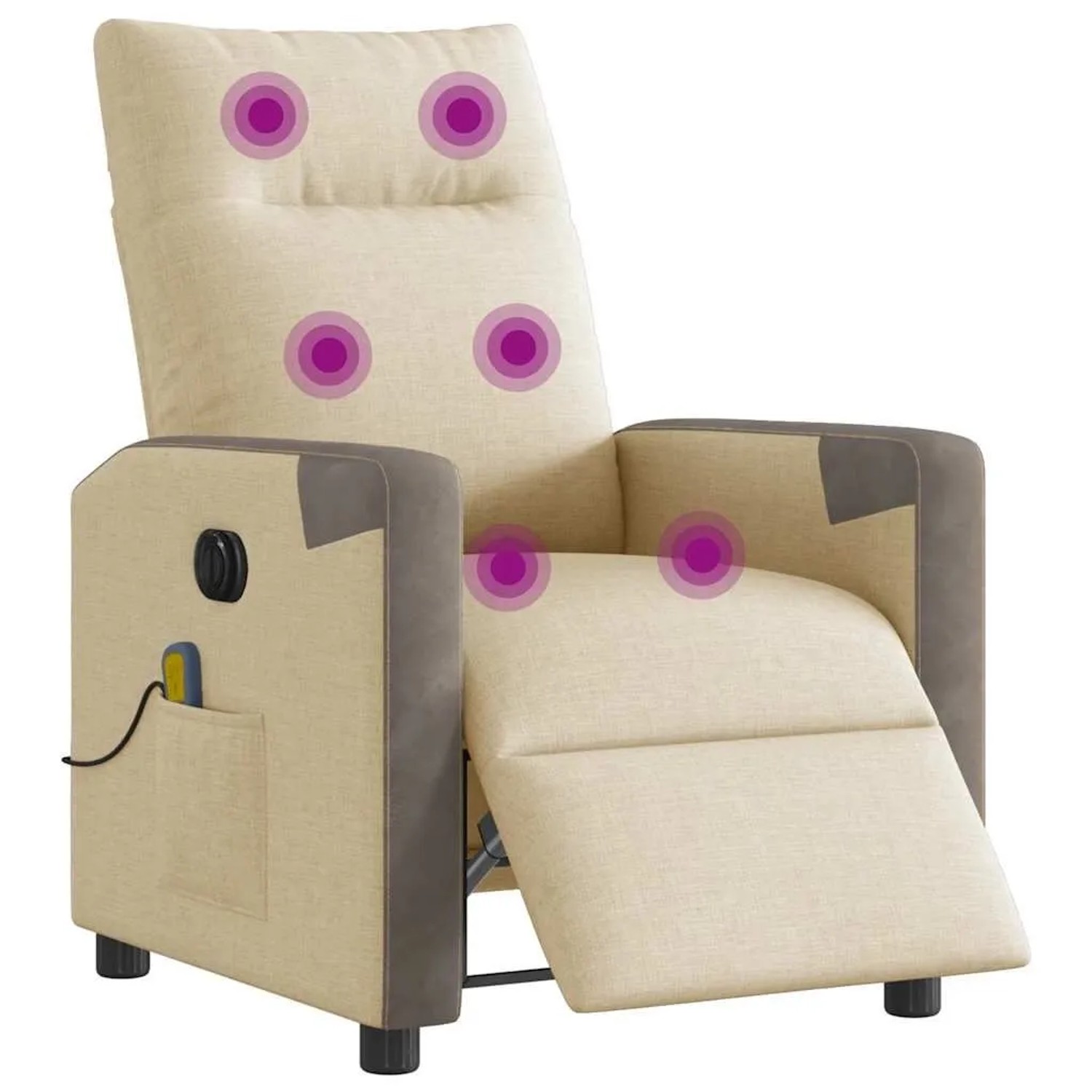 vidaXL Massagesessel Elektrisch Creme Stoff 3324088 günstig online kaufen