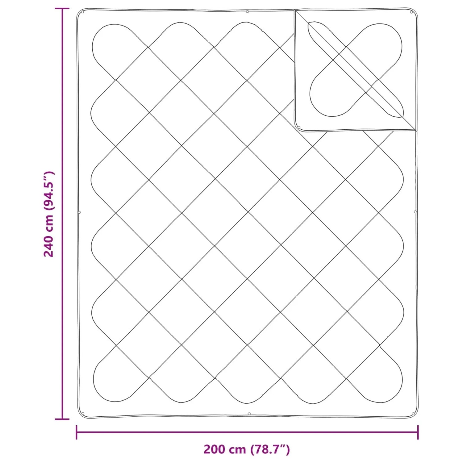 vidaXL Decke mit Kissen 3-Tlg Weiß Mikrofaser 3378066_8
