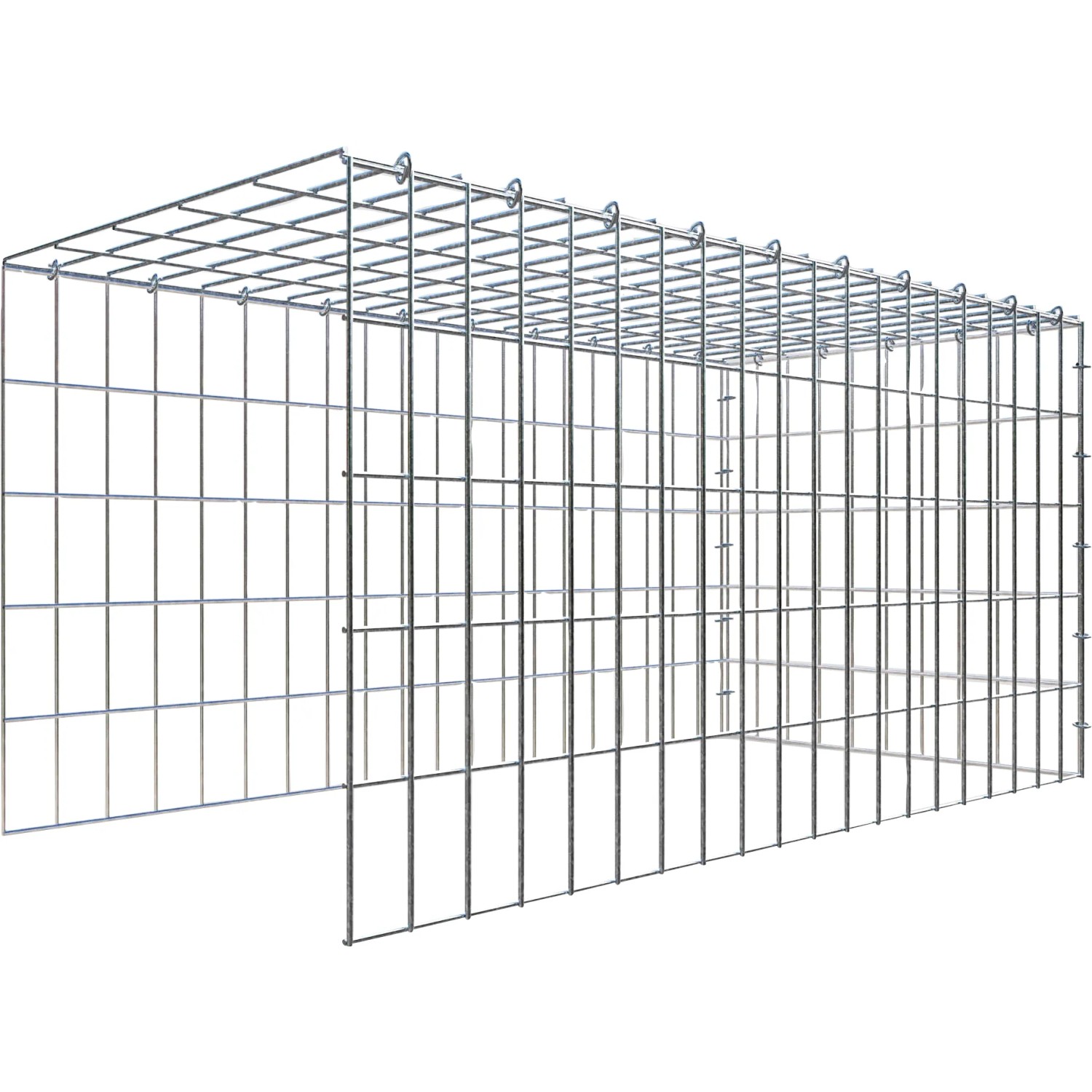 Gabiona C-Ring-Gabione-Anbaukorb Typ 4 50 x 100 x 50 cm Maschenw 5 x 10 cm