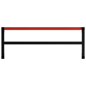 vidaXL Werkbankgestell aus Metall, schwarz und rot, 150x57x79 cm. Stabiles Tischgestell für Werkstatt.