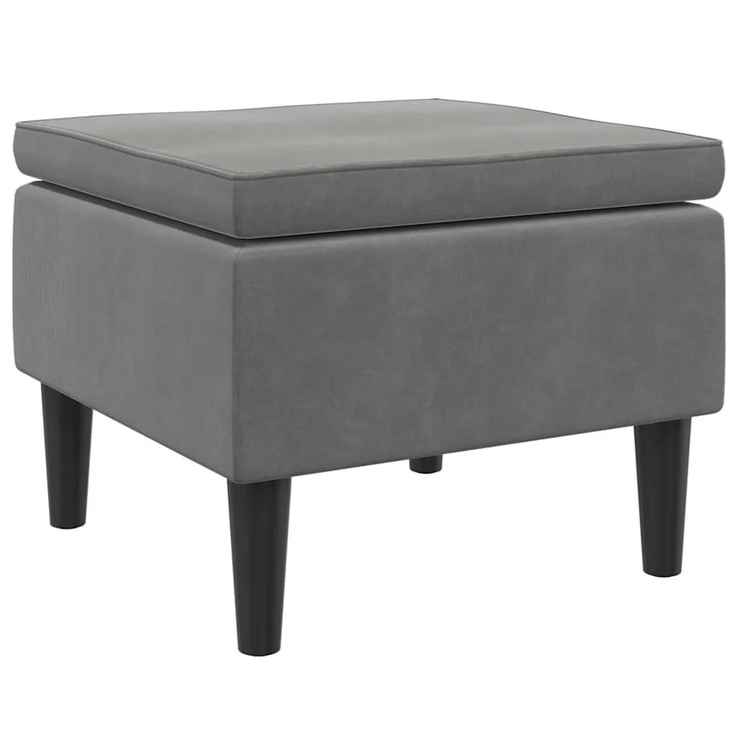 vidaXL Hocker mit Holzbeinen Dunkelgrau Samt 329437