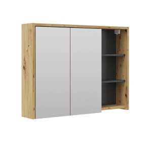 Vicco Badspiegelschrank Viola Anthrazit/Eiche 100 x 75 cm