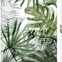Art for the Home Fototapete mit Monstera-Motiv, grüne Blätter auf weißem Grund, 280x200 cm.
