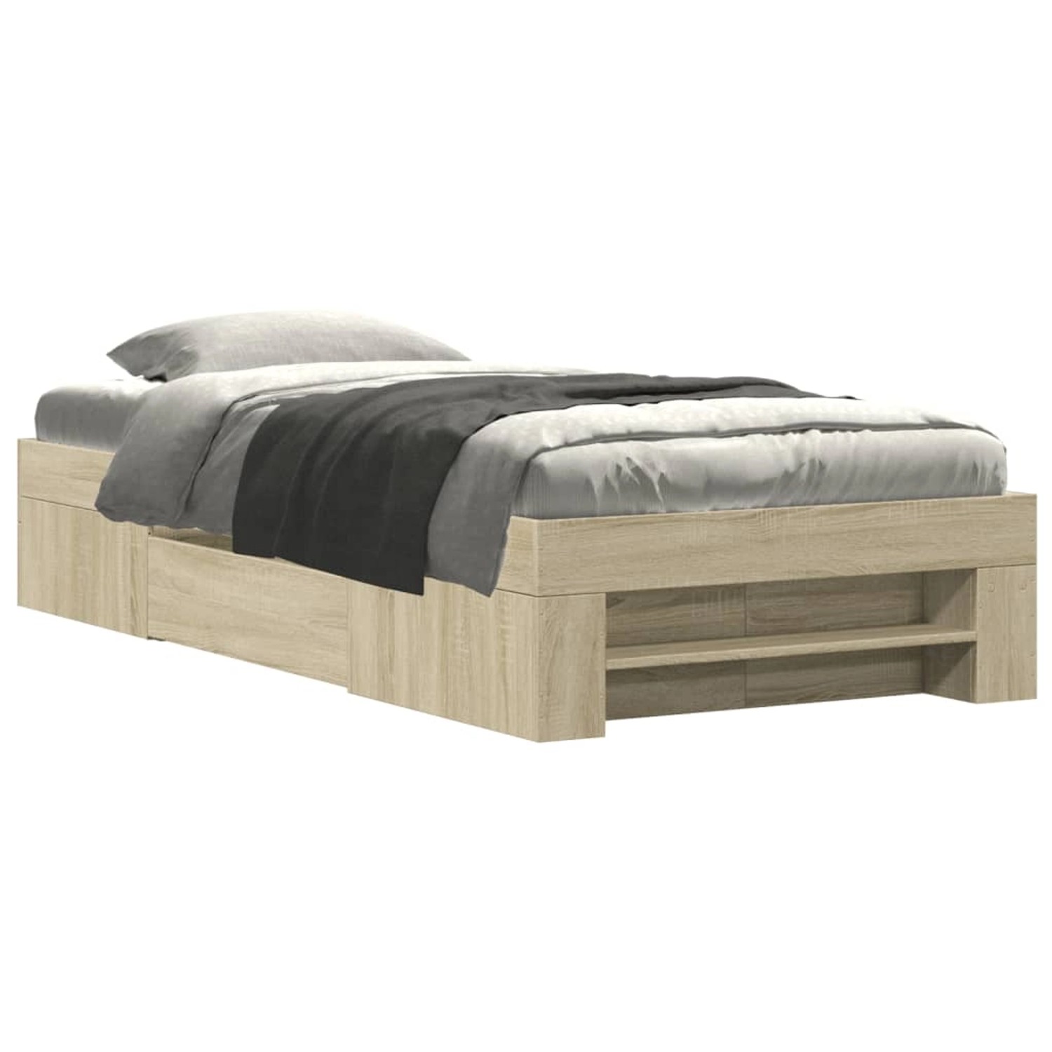 vidaXL Bettgestell ohne Matratze Sonoma-Eiche 75x190 cm Holzwerkstoff 32955 günstig online kaufen
